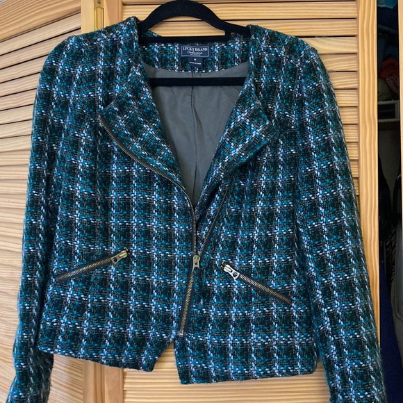 Tweed motorcycle jacket, Lucky Brand size M - Picture 4 of 4